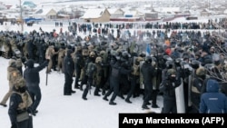Столкновения с полицией в день вынесения приговора активисту Фаилю Алсынову, Баймак, 17 января 2024 года