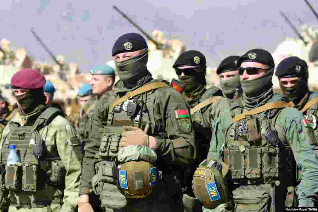Беларускія вайскоўцы падчас вучэньняў АДКБ у Кіргізстане.11 кастрычніка 2023