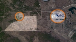 Расположение военной колонны на спутниковом снимке 16 марта относительно Рыжего леса и ЧАЭС