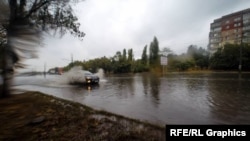 У Адэсе надзвычайная сытуацыя праз моцную залеву. Ілюстрацыйнае фота