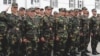 Armenia -- Soldiers lined on a parade ground.