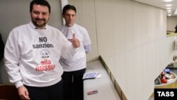 Маттео Сальвини еще в 2016 году выступал против антироссийских санкций. Снимок сделан в Москве 14 октября 2016 года
