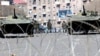 Armenia -- Armored vehicles patrol the streets of Yerevan, 02Mar2008
