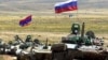 Armenia - Armenian and Russian troops hold joint military exercises.