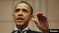 U.S. -- U.S. President Barack Obama delivers remarks at the United States Holocaust Museum in Washington, DC, 23Apr2012
