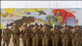 Советское построение на парад 19 октября 1986 под Кабулом, перед отправкой в Советский Союз