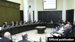 Armenia - A weekly session of Prime Minister Tigran Sarkisian's cabinet.