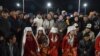 Памирден көшіп келген қырғыздарды қарсы алу. Нарын облысы, Қырғызстан, 13 қазан 2017 жыл.