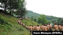 Nagorno Karabakh -- Soldiers' training at a military base in the north of Nagorno Karabakh, 13Jul2012