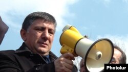 Armenia -- Opposition MP and businessman Khachatur Sukiasian pictured during an anti-government rally in Yerevan on March 1, 2008.