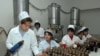 Armenia -- Workers at a brandy factory in the Armavir region.