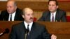 Belarus, Minsk - Alexander Lukashenko / Belarus President Alexander Lukashenko gestures as he speaks in parliament, October 11. Hardline Lukashenko stormed out of the Belarus parliament Friday after clashing with his opponents and vowed to press ahead wit