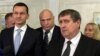 Матэвуш Маравецкі і намесьнік прэмʼер-міністра Беларусі Міхаіл Русы (справа)