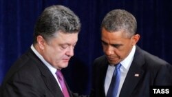 Barack Obama și Petro Poroșenko pe 4 iunie la Varșovia.