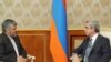 Armenia -- President Serzh Sarkisian (R) meets with Iran's Deputy Foreign Minister Mohammad-Reza Sheibani in Yerevan, 13May2011.
