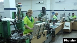 Armenia - Workers at a cigarette factory in Yerevan.