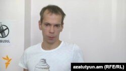 Armenia - Sergey Mironov, a Russian citizen facing extradition to the U.S., speaks to RFE/RL in a Yerevan court, 29Aug2016
