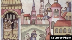 Стрелецкий бунт. Миниатюра из «Жития Петра Великого» П.Н. Крекшина. 40-е годы XVIII в. Отдел рукописей Государственного Исторического музея