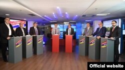 Азатутюн ТВ телеарнасындағы сайлауалды дебатқа қатысушылар. Ереван, 27 қараша 2018 жыл.